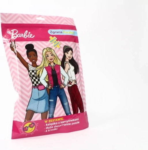 Barbie sada aktivít s obojstranným puzzle a pastelkami
