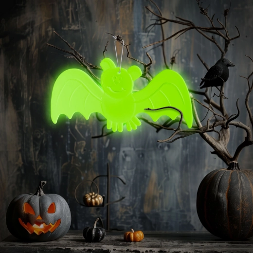 Halloweenska fosforeskujúca dekorácia netopier 20 × 10 cm