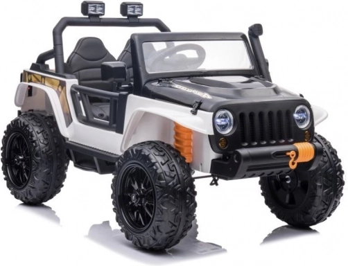 Elektrické autíčko pre deti – biele terénne vozidlo