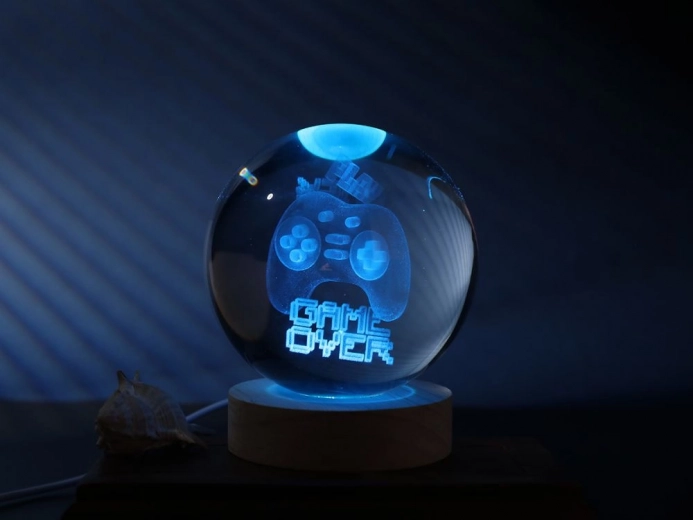 Krištáľová herná guľa – LED lampička 10 cm