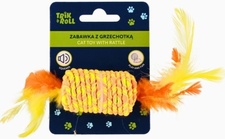 Hrkačka pre mačku s pierkami