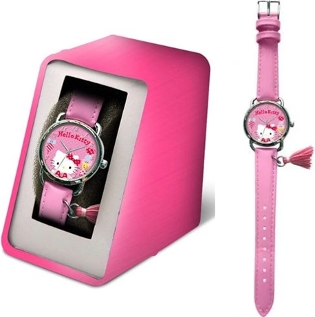 Hodinky Hello Kitty s ružovým remienkom a príveskom