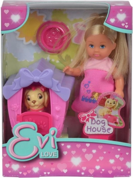 Bábika Evička so psou búdou