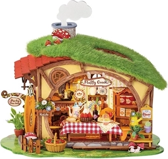 RoboTime drevená 3D miniatúra domčeka Čarovný les Fluffy Grove