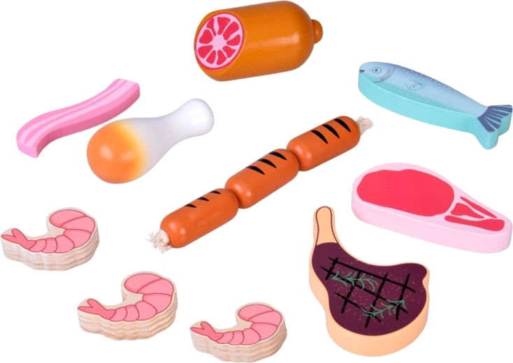 Realistická sada mias a morských plodov