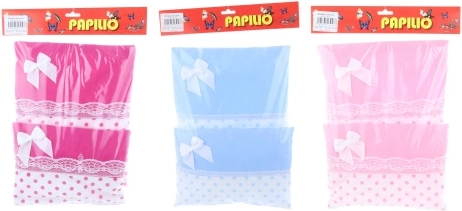 Vankúšik s čipkou a mašľou pre bábiky