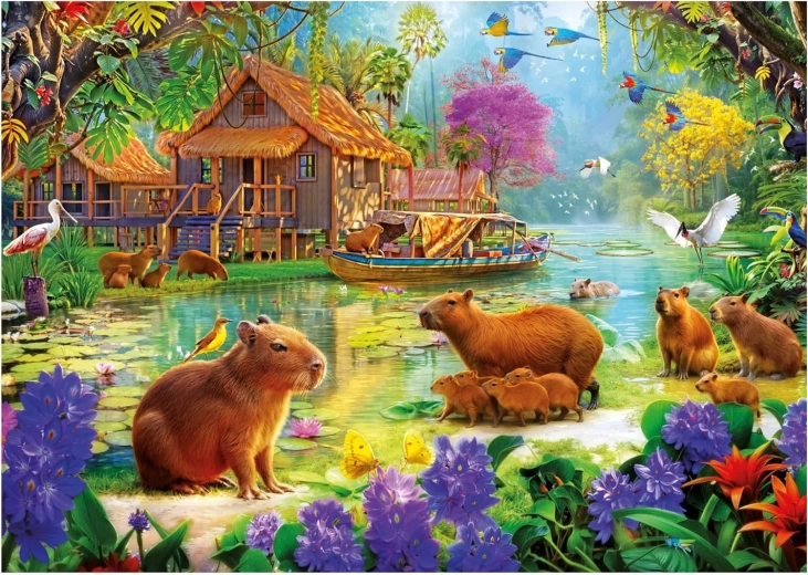 Puzzle Dedina kapybar 500 dielikov EDUCA