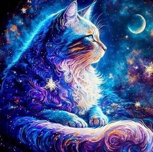 Diamantové maľovanie Vesmírna mačka 30x40 cm