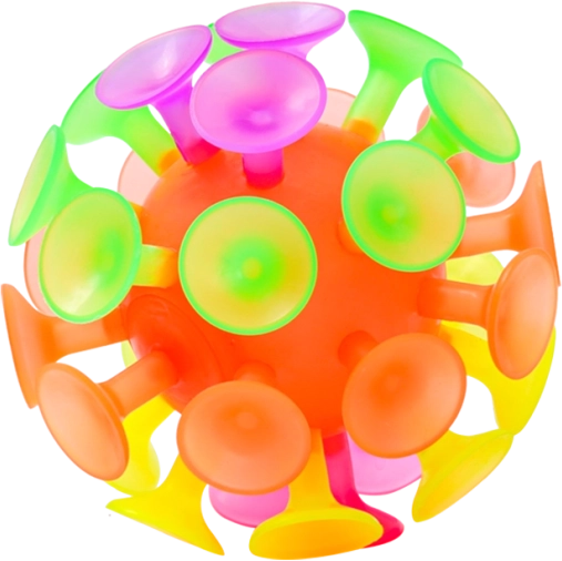 Sporto loptička s prísavkami a svetlom 10 cm