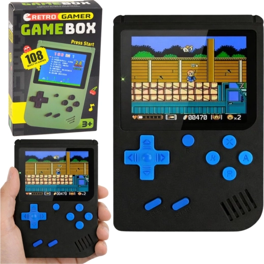 Prenosná retro herná konzola s LCD displejom – 108 hier