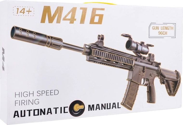 Karabína M416 sivá na vodné gélové guľôčky s príslušenstvom