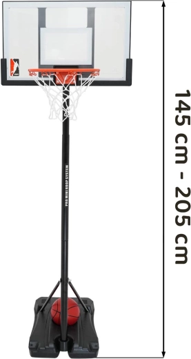 Nastaviteľný basketbalový kôš 205 cm s príslušenstvom