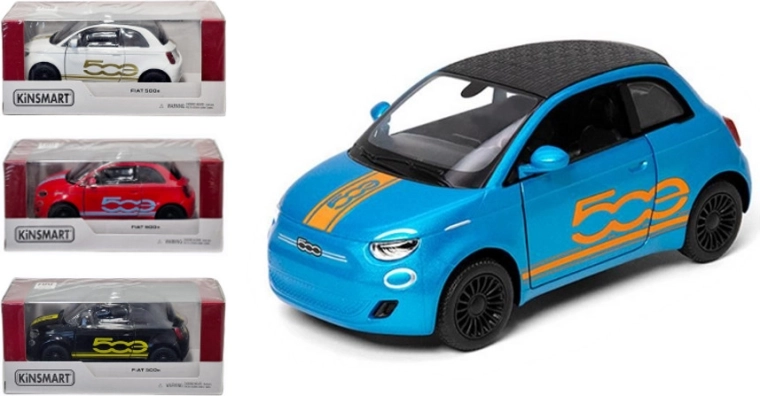 Kinsmart Fiat 500 kovový model 1:28 s naťahovacím pohonom