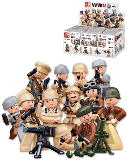 Sluban Army WWII mini figúrka vojaka s doplnkami (blind bag) - 1 kus