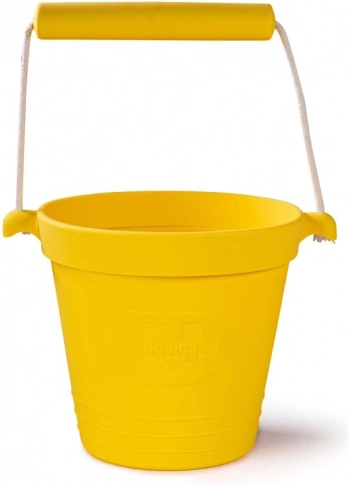 Silikónové plážové vedierko BIGJIGS TOYS – žlté