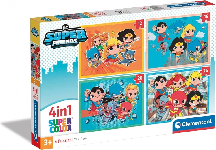 Puzzle 4 v 1 DC Super Friends Super Color