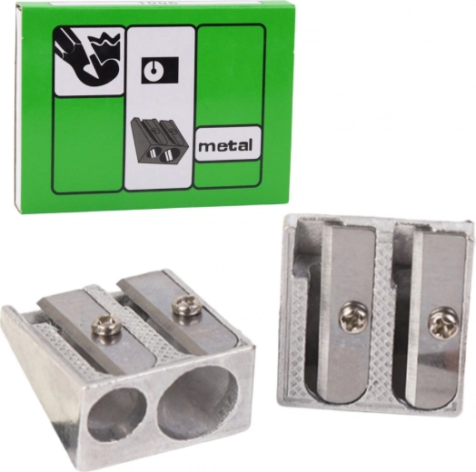 Kovová dvojitá strúhatko pre tenké a hrubé pastelky