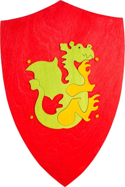 Drevený štít s drakom Fauna
