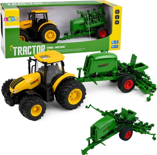 Traktor so sejačkou so svetlami a zvukmi 1:24