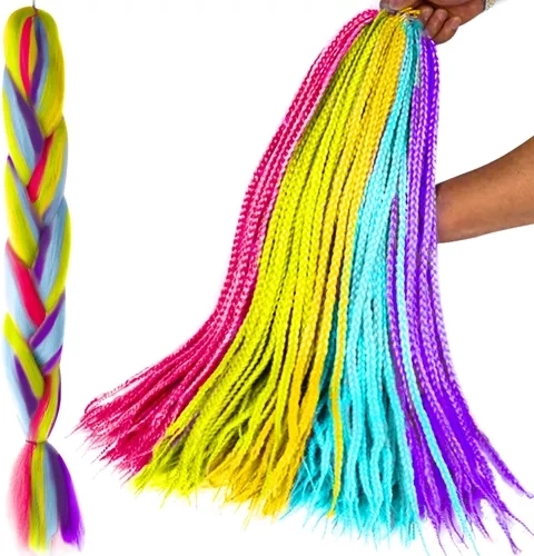 Syntetické vrkoče dúhové 60 cm