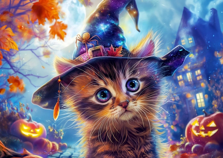Enjoy puzzle Malá čarodejnícka mačka 1000 dielikov