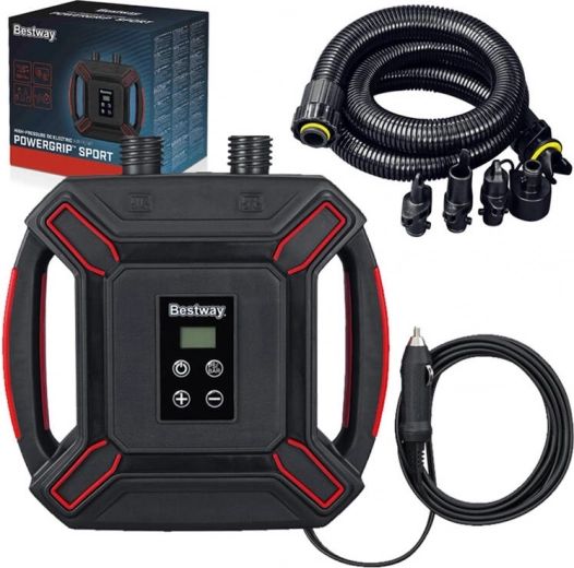 Bestway vysokotlaková elektrická pumpa do auta s LCD a 4 adaptérmi