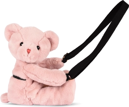 Doudou plyšová taška cez rameno medvedík ružová 30 cm