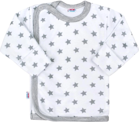 Dojčenská košieľka New Baby Classic II sivá s hviezdičkami