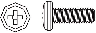 Jamara krížová skrutka s polguľatou hlavou M3 × 12 mm - 1 kus