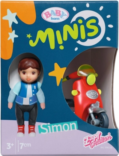 BABY born Minis sada so skútrom a bábikou Simon, 7 cm
