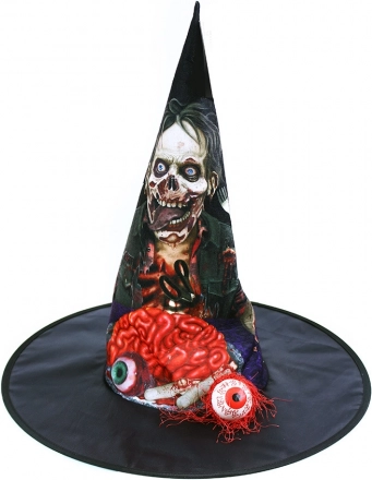 Klobúk na Halloween s mozgom a okom