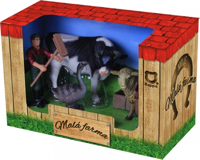 Sada farma – figúrky zvieratiek a farmára, 5 ks + príslušenstvo