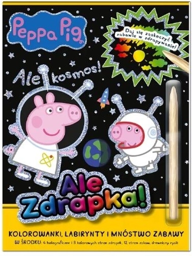 Prasiatko Peppa – Vyškrabávacia knižka s úlohami: Hurá do vesmíru!