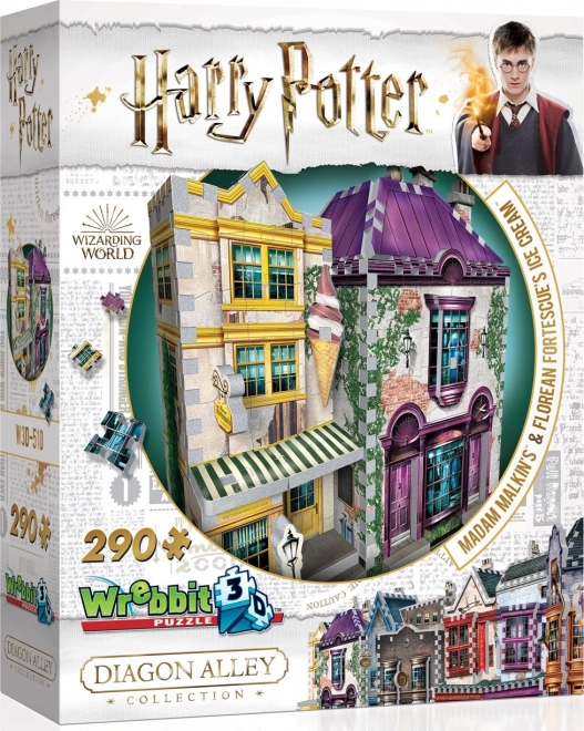 WREBBIT 3D puzzle HARRY POTTER: Madam Malkinová a zmrzlináreň Floreana Fortescua – 290 dielikov
