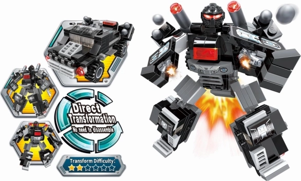 Stavebnica Qman Blast Ranger – svetelný strážca transformujúci sa robot a auto