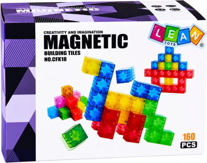 160 magnetických dielikov na kreatívne stavanie