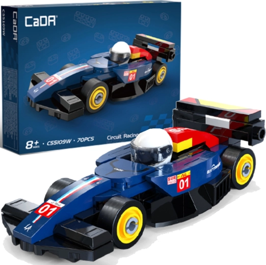 Stavebnica CaDA pretekárske auto Circuit Racing Car tmavomodré 70 dielikov