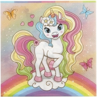 Papierové servítky Jednorožec 33 × 33 cm, 12 ks