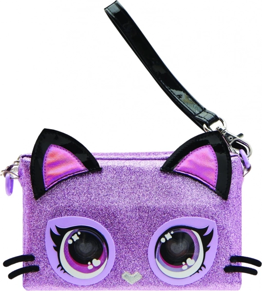 Interaktívna náramková kabelka PURSE PETS Purdy Purrfect – fialová mačička s LED očami