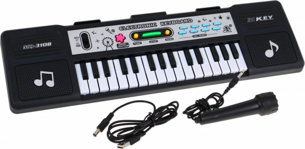 Detský elektronický klávesový nástroj 31 kláves s mikrofónom a režimom lekcií