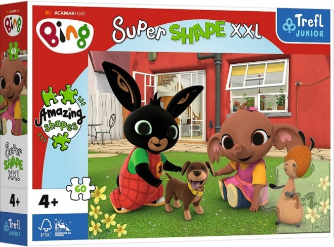Puzzle 60 dielikov XXL Super Shape Zábava so psíkom, BING