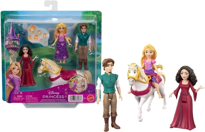 Disney Princess súprava 4 mini bábik Na vlásku