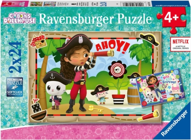 Puzzle 2×24 GABIN MAČACÍ DOMČEK – RAVENSBURGER