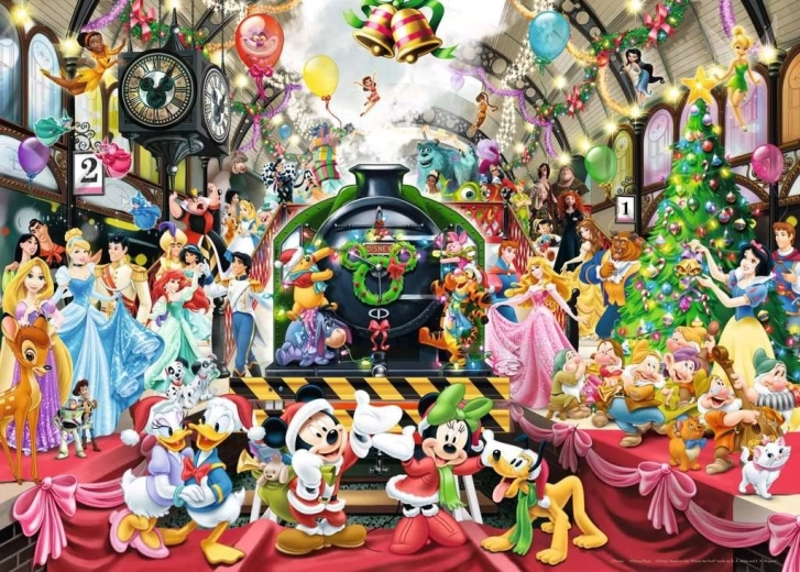 RAVENSBURGER Puzzle Disney Vianoce: Všetci na palube 1000 dielikov