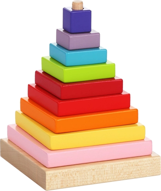 Farebná pyramída - drevená skladačka pre deti