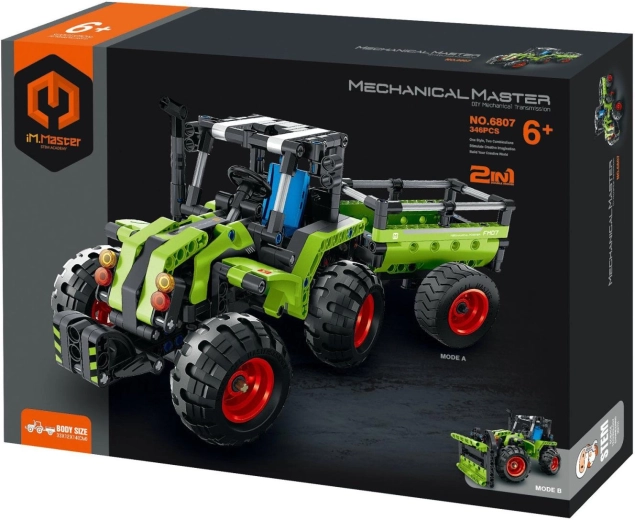 Stavebnica iM.MASTER traktor s prívesom 2 v 1, 346 dielikov