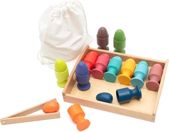Drevená vkladačka vajíčka Montessori BABY MIX