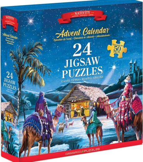 Adventný kalendár puzzle Narodenie Ježiška 24×50 dielikov EUROGRAPHICS