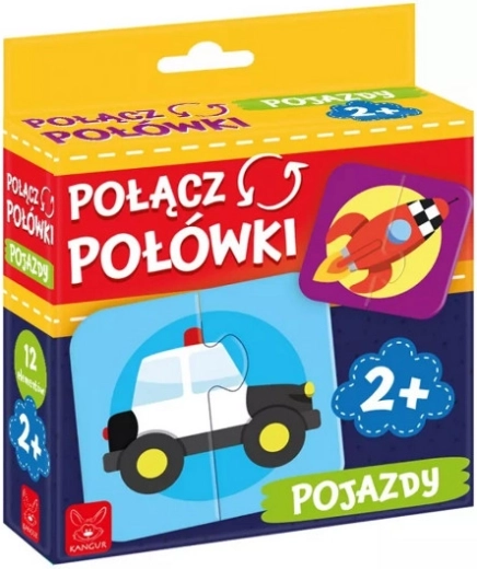 Spoj polovice – vozidlá (detské puzzle)