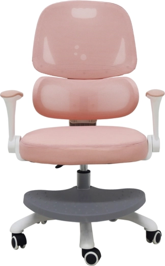 Ergonomická detská otočná stolička k písaciemu stolu s podnožkou ružová